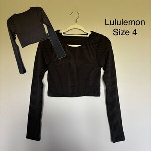lululemon athletica Black Long Sleeve Bodysuit